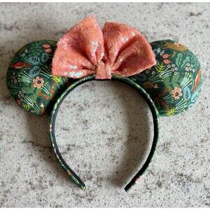 Minnie Mouse Headband Ears Rifle Paper Co Jungle Fabric Disney World Disney Land